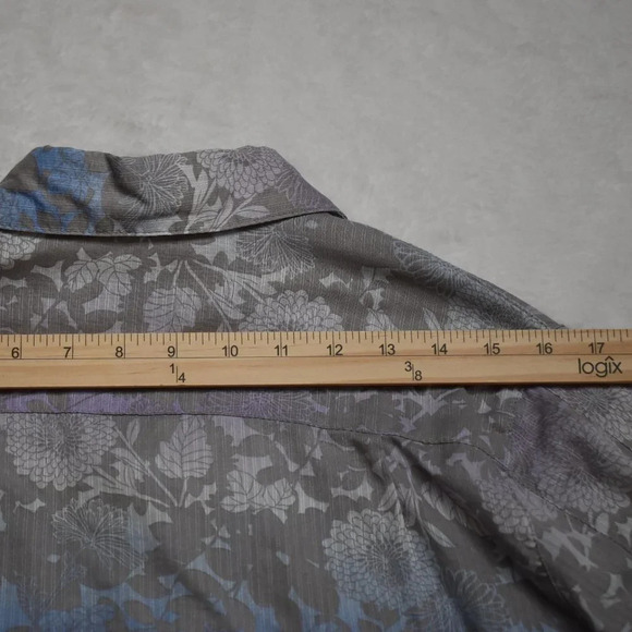 Woolrich Floral Shirt Sz S Button Down Roll Tab Sleeve 100% Cotton Boho Artsy - Picture 14 of 14
